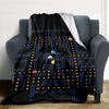 1Pc Pacman Classic Gameplay Blanket For Couch Bed Plush Cozy Fuzzy Blanket Super Soft Warm Blankets For Fall And Winter 091889
