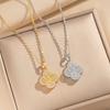  18k Gold Plated Luxury Stainless Steel Designer Jewelry Popular Brands Four Leaf Clover Pendant Necklace for Women
