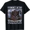 I Survived Today's Tummy Ache Funny Silly Cat Meme T-Shirt