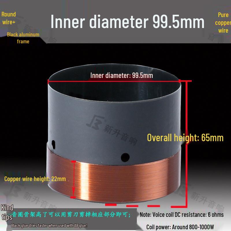 Bass Voice Coil Repair Kit: Round Wire 65.5/75.5/99.5mm, 100 Core, 12/15 Inch Speaker Parts