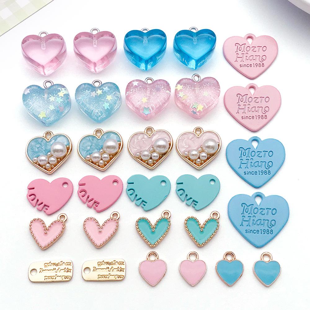 Love Tag Peach Heart Pendant DIY Jewelry Accessories