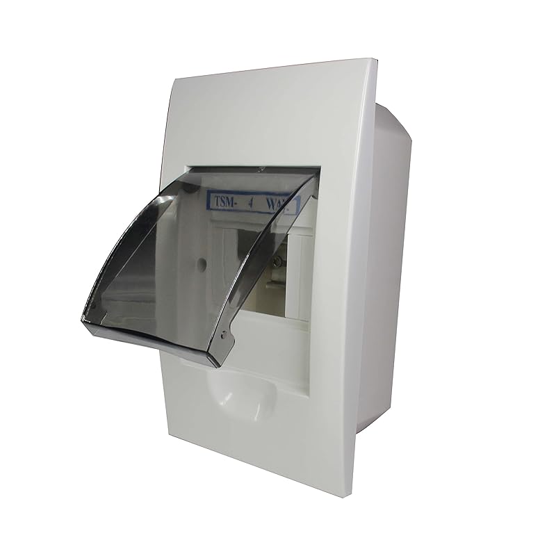 Fielect Circuit Breaker Box 5 Ways Distribution Protection Box ABS Plastic Transparent Cover Waterproof Distribution Box IP65, for Indoor Wall
