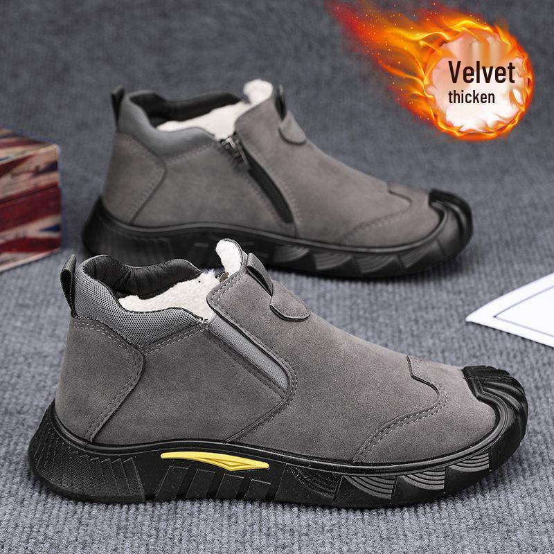 Northeast Men's Winter Fur-Lined Snow Boots: Non-Slip, Thick Cotton, Stylish Sports Footwear