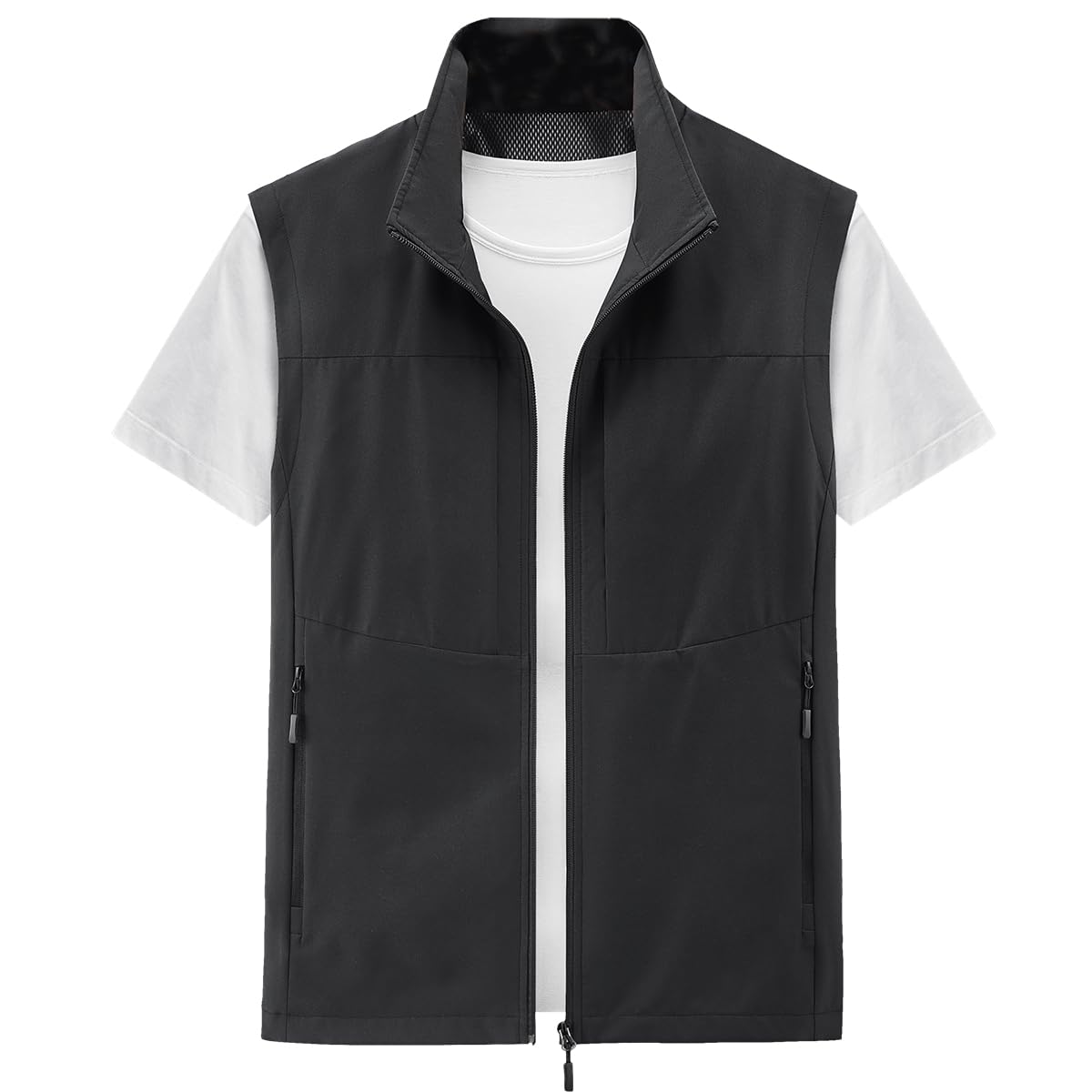 

SemiAugust Outdoor for Mountain Size 5XL Men s Vest, Water-Repellent Mesh, Lightweight, Breathable, Multi-Purpose, Multi-Pocket, Fishing, Climbing, чёрный