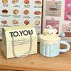 Funny Dog Ceramic Cup Souvenir Cup Household Water Cup with Lid Mug Birthday Gift Girl Coffee Cup