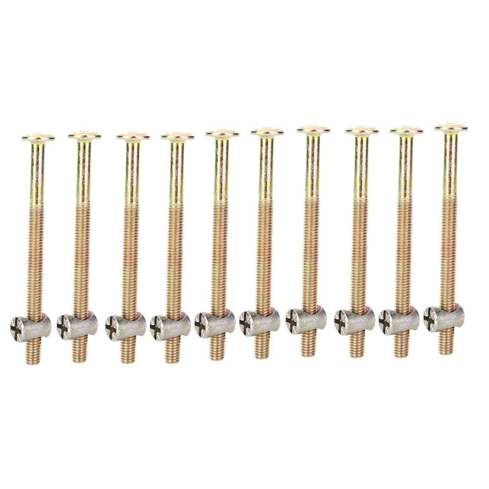 10 Pack M6 x 60mm/80mm/90mm/120mm Furniture Bolts Carbon Steel Hex Socket Head Barrel Nuts Galvanized/Zinc Plated