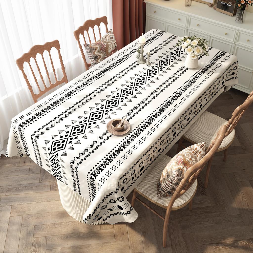 Ethnic Style Waterproof Tablecloth Family Gathering Oil Proof Wash Free Dining Table Mat Easy To Maintain Thick Anti Slip Desktop Protective Cover