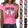 Women's 3D Printed Loose Fit Neck Short Sleeve T-Shirt for Casual Everyday Wear