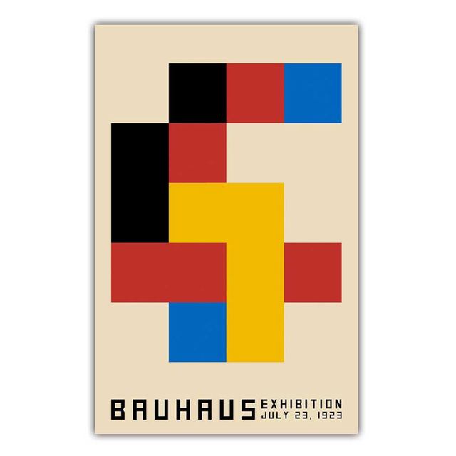New Abstract Art Geometric Figure Canvas Painting Bauhaus Ausstellung Wall Art Poster Office Living Room Home Decoration Mural No Frame