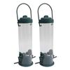 2 Set Bird Tube Feeder Plastic Transparent Hanging Finch Feeder Garden Decoration with 2 Vents 2