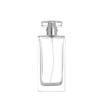 Transparent Glass Perfume Decanter with Press-Type Spray, 50/100ml, Flat Square Bayonet Design