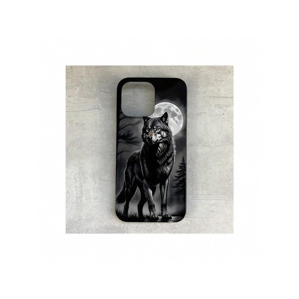 Wolf Howling At Moon Silhouette Frosted TPU Phone Case For IPhone 15 Pro Max & Samsung Galaxy S24 Ultra, Shockproof Cover