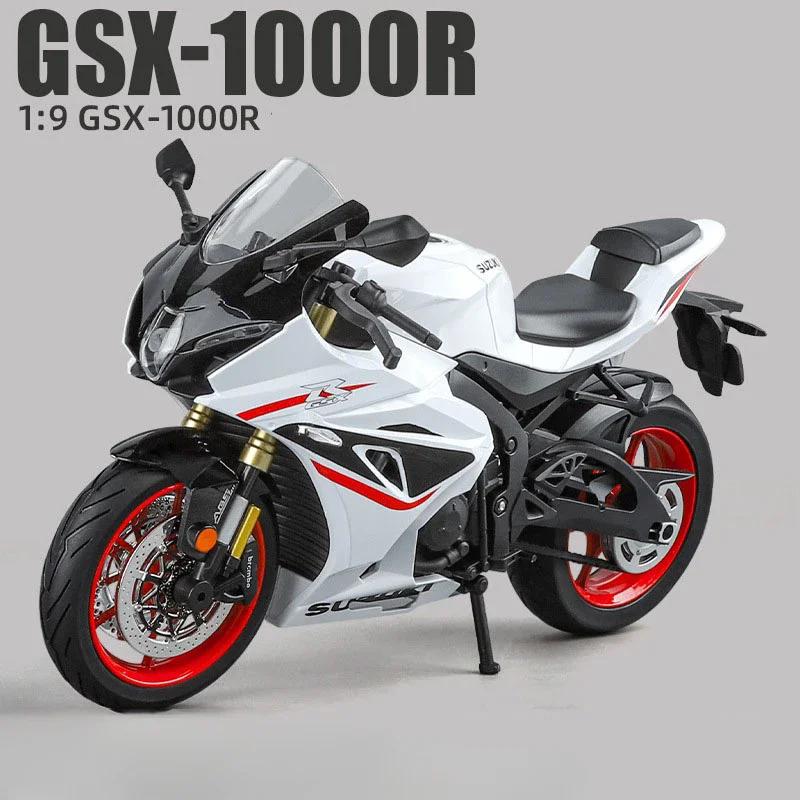 1:9 R1M SUZUKI GSX-1000R Motorcycle Model Toy Alloy Diecast Supportable Tripod Simulation Off-road Motor Models Toys Kids Gifts