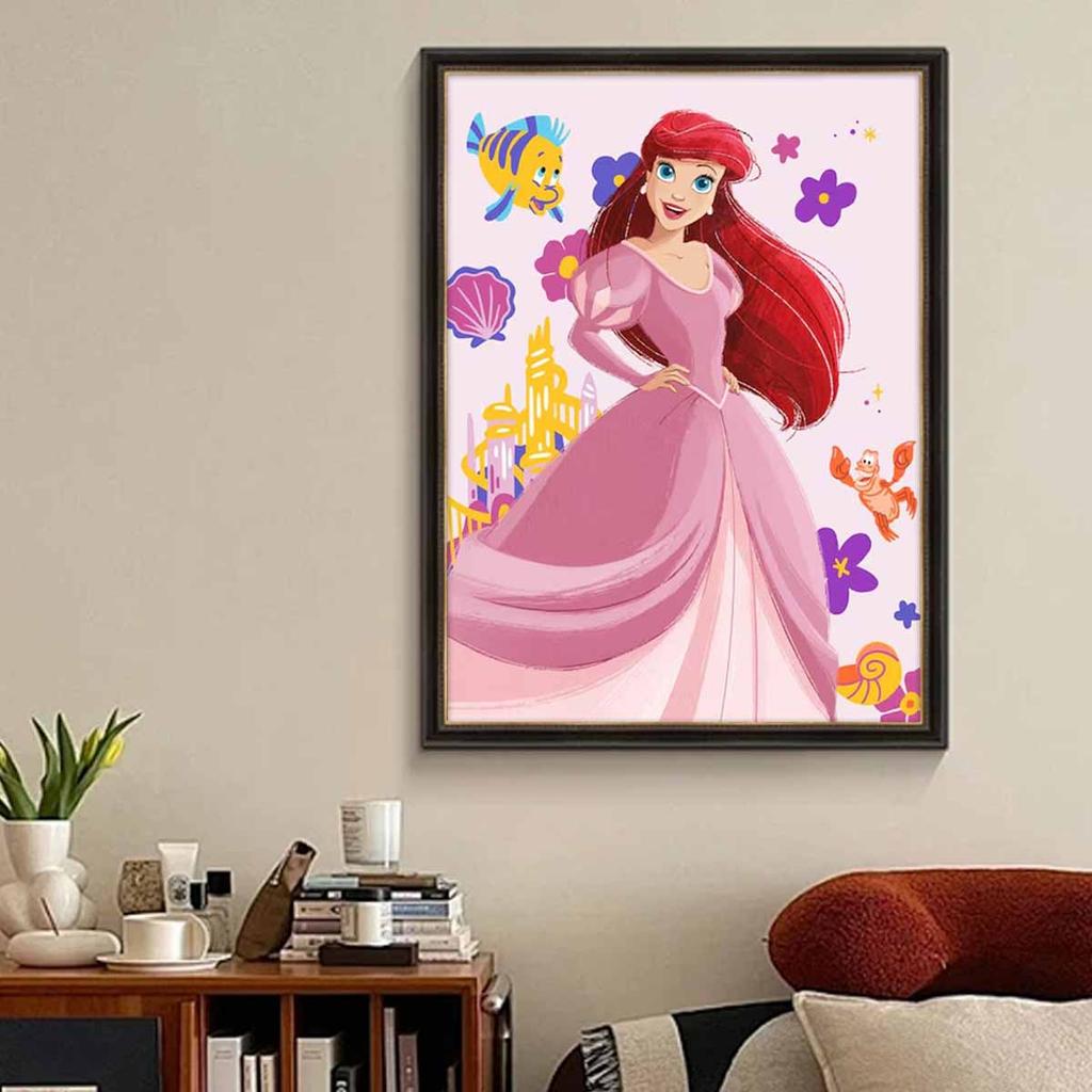 DIY Diamond Painting The Princess and The Fish Cross Stitch Kit Mosaic Art Diamond Painting Full Circle Diamond Home Decoration