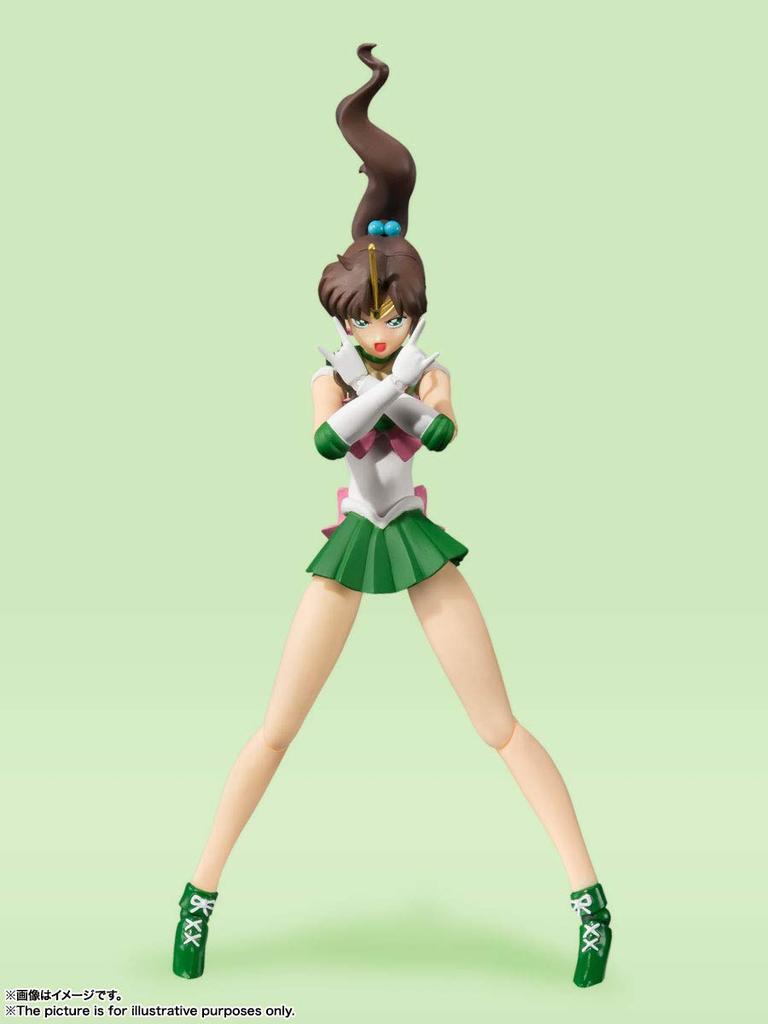Sailor Moon Sailor Jupiter Barevná 150mm malovaná pohyblivá figurka SHFiguarts - Animovaná edice-(Verze pro další prodej) Cca. PVC a ABS