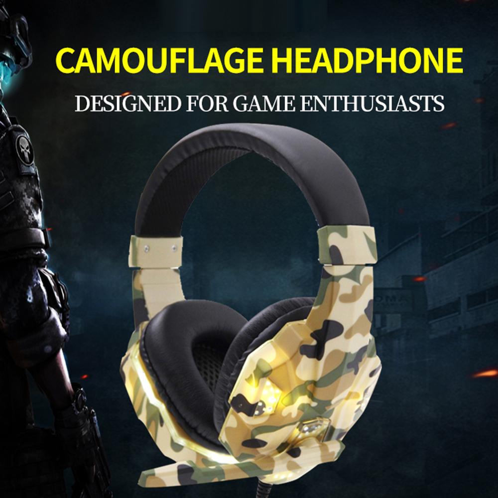 SY830MV Gaming Headset 3.5mm Wired Over Ear Headphones Noise Canceling E Sport Earphone with Mic LED Light AUX+USB for