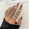 Elegant and Versatile Fashion Retro Tai Chi Ring 14-piece Hollow Engraved Ring Heart-shaped Simple Ring Popular Female Jewelry