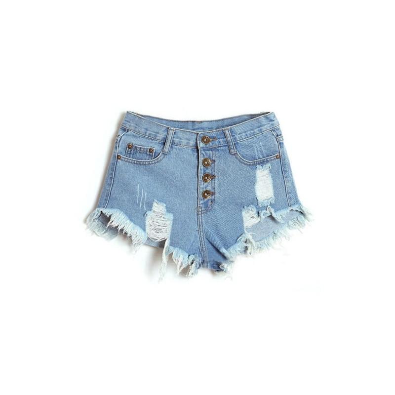 Premium Quality Usa Women High Waisted Washed Ripped Hole Mini Jeans Pants For Stylish Comfort