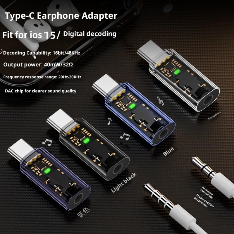 1 Stück Kopfhörer AUX-Adapter Typ C auf 3,5 mm Audio-Adapter für Handy S24 S23 Ultra USB-Typ-C auf 3,5-mm-Aux-Adapter