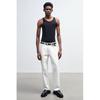 H M Ribbed Sleeveless Top sliM Fit Black