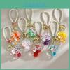 Crystal Color Bead Bear Keychain With Pearl Chain For Kids Gift And Party Favor