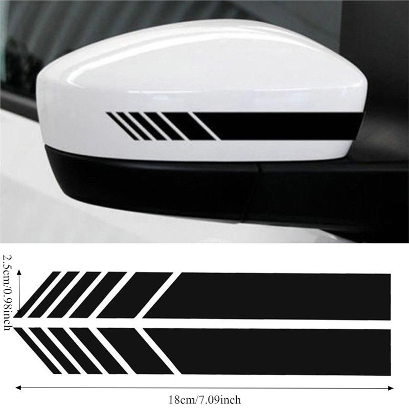 1 Pair Striped Reflective Car Stickers Rearview Mirror Scratch Cover Decal Universal Vehicle Styling Accessories
