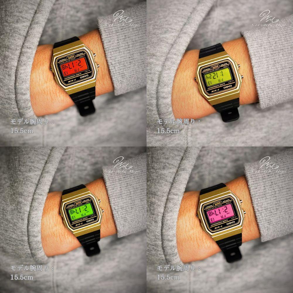 CASIO LCD base Lime LCD Custom watch Color Custom F-91WM-9AJH (base)