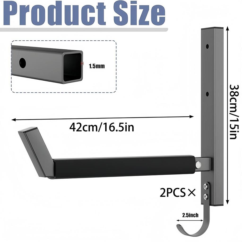 Kayak Wall Rack 2 Pieces Garage Utility Holder Hanger 200Lbs Capacity Surfboard Storage Bracket For Indoor Outdoor Fence Home