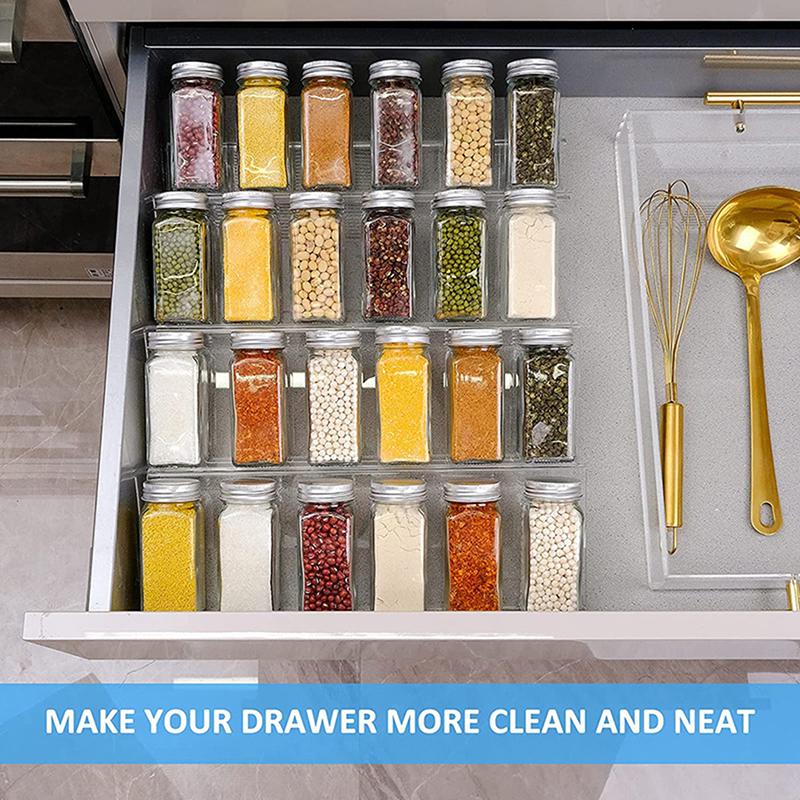 Organizzatore da Cucina a 4 Livelli Scaffale Porta Spezie Cassetto Porta Spezie Scaffale Porta Bottiglie Condimenti