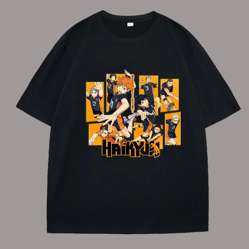 2025 Anime Haikyuu T Shirts Shoyo Hinata Printed T-shirt Summer Y2k Short Sleeve Bottom Shirt Yu Nishinoya 100% Cotton T-shirts