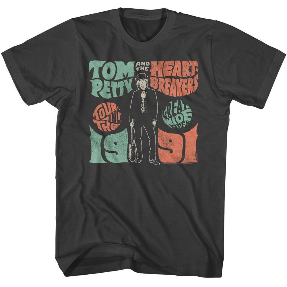 Men s Tom Petty Tom Petty Wide Open Tour 1991 T-shirt Medium Smoke XL