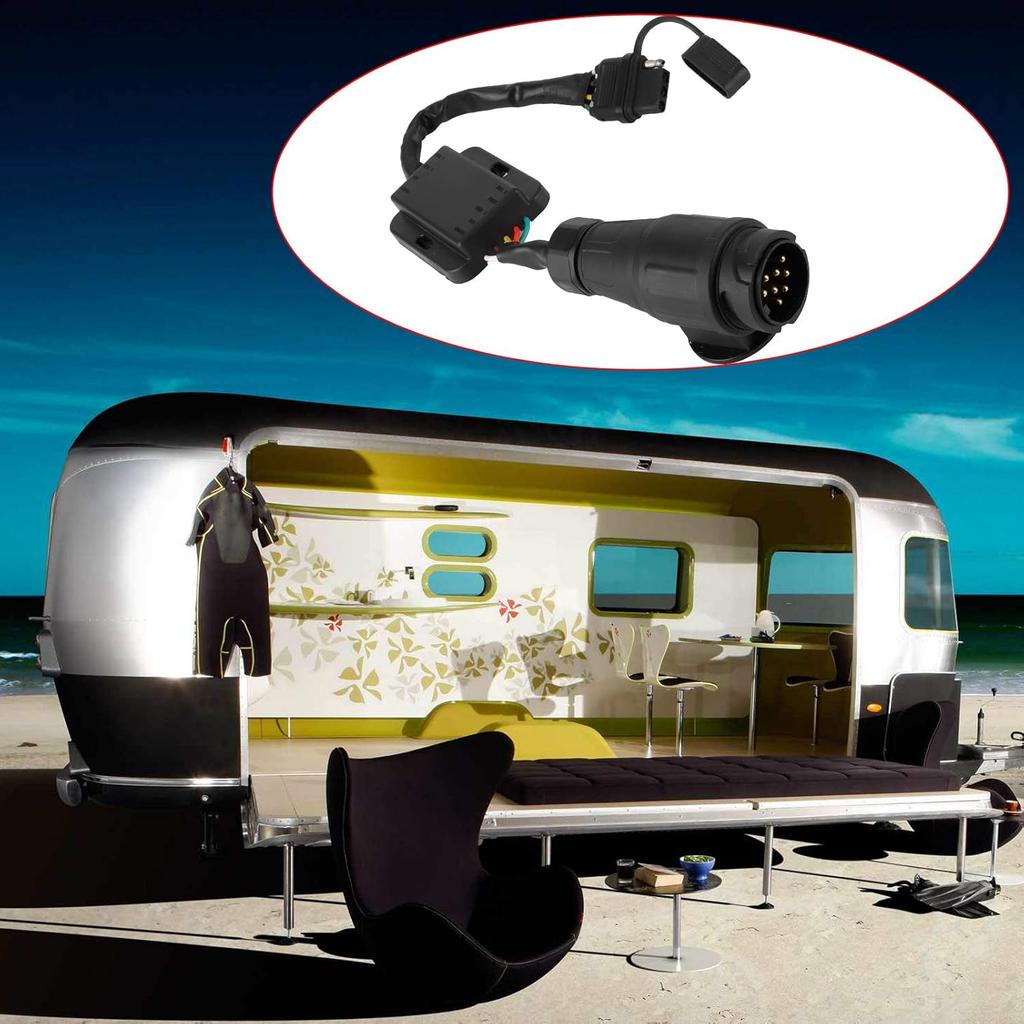 Trailer Truck Electric Adapter Converter Trailer Connector European 13?Pin to 4?Pin Taillight Circuit Wiring Adapter Plug and Play, Trailer winch