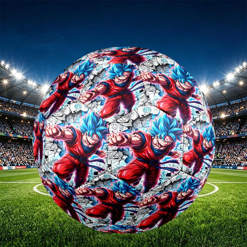DRAGON BALL Print Size 5 Soccer Ball, PU Wear Resistant Football for Match Training and Daily Practice, Birthday Gift for Soccer Fans