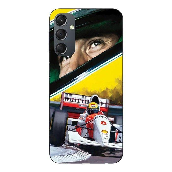 Coque de téléphone - MANIACASE - Samsung Galaxy A14 - Noir - Silicone TPU - Ayrton Senna Mclaren