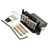 Musiclily Pro 10.5mm String Pitch, Two-Point Support Tremolo Unit Bridge for USA Strat Guitars, Steel Saddle Full Block, Black