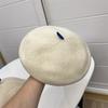 Autumn and Winter Cashmere Knitted Contrasting Colors Tweet Beret Women's Literary Fashion Elastic Sweat Belt Painter Hat