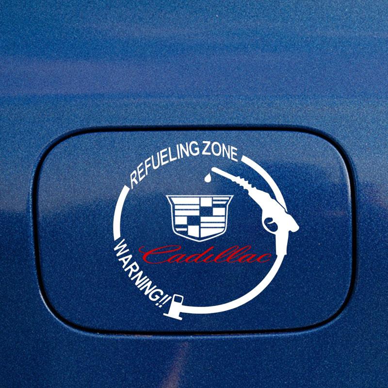 Car Badge Vinyl Reflective Fuel Tank Cap Stickers Decal For Cadillac Escalade Tiburon Deville Seville XT5 XTS CTS BLS SLS DTS SRX Metal