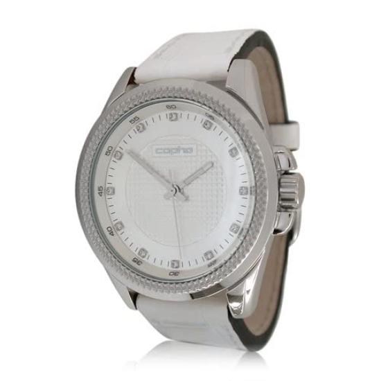 Silver White Leather
