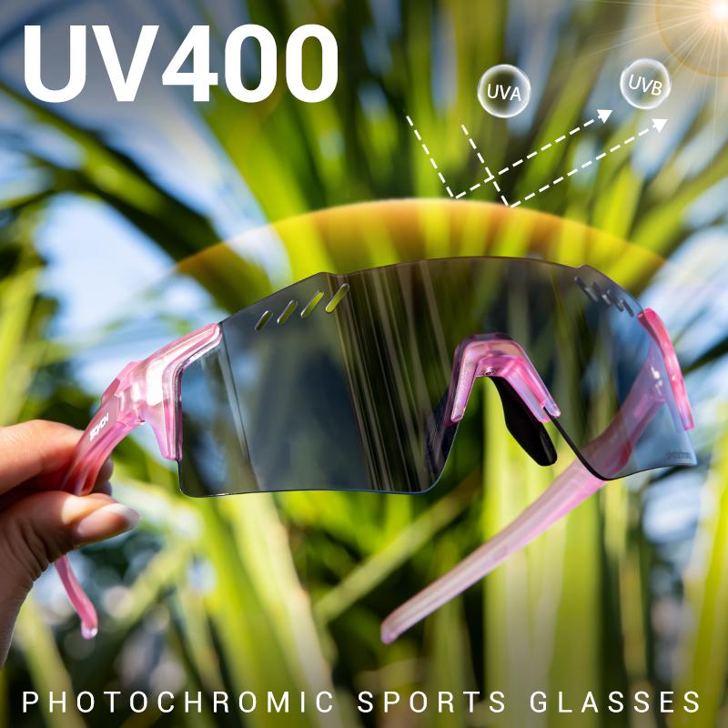 SCVCN UV400 Photochromic Cycling Glasss Sports Running Sunglasses Men Outdoor Drving Bicycle Goggles MTB Eyewear 1 Lens 7
