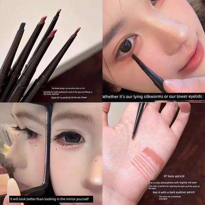 Zhao Lusi's Same Style! Slightly Red Eyeliner Gel Pen, Multi-Use Pen In Low-Key Apricot Color, Korean Style for Natural Lower Lash Line and Aegyo-Sal