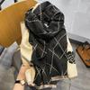 High End Small Fragrance Camellia Imitation Cashmere Scarf Dual Use Winter New Thickened Cold Proof Warm Scarf
