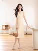 2026 Summer V-Neck Slimming Midi Dress for Middle-Aged and Elderly Women