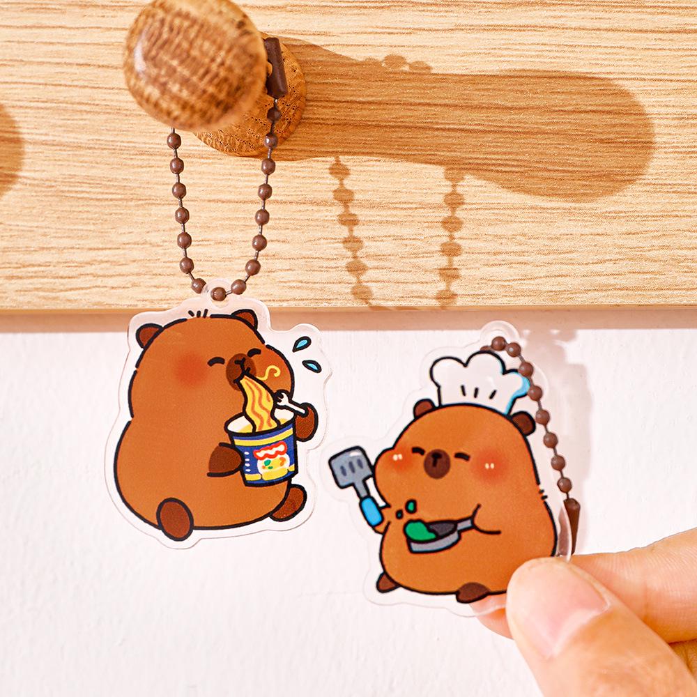 Capybara Acrylic Keychain Pendant - Cute Girly Bag Charm