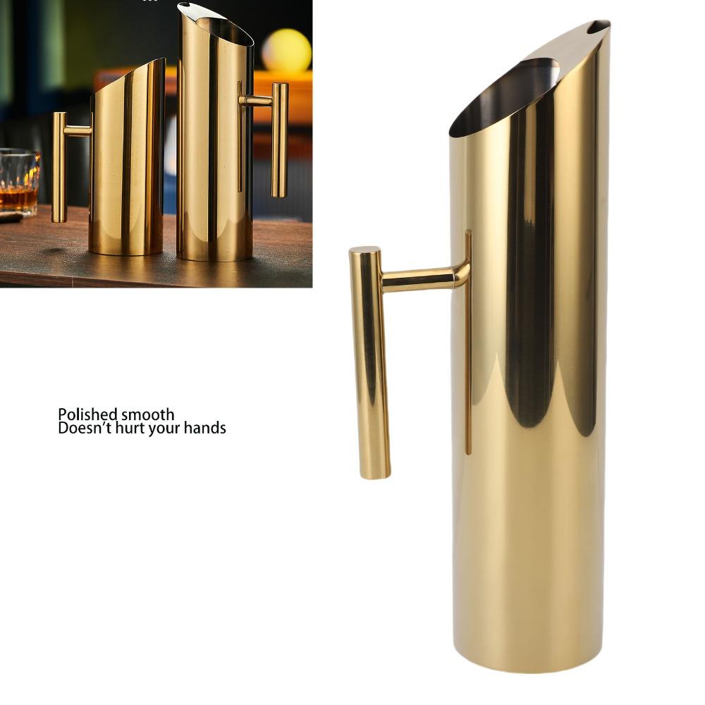 Handle Design Stainless Steel Pitcher 2L Capacity Water Pitcher Beverage Container Bar Drinkware