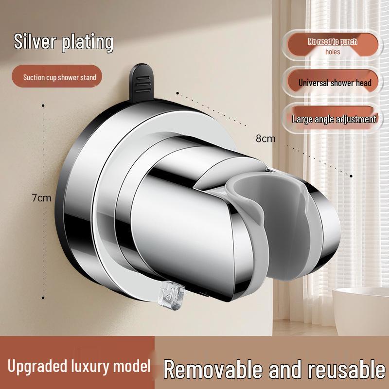 Adjustable Punch-Free Shower Head Holder - Wall Mount Bathroom Rain Shower Hanger