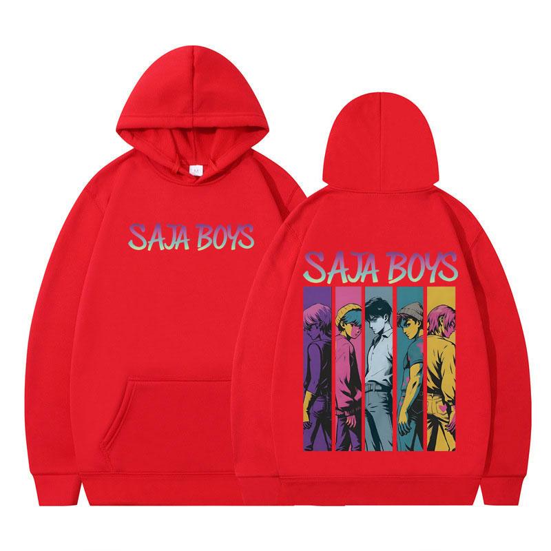 KPop Demon Hunters Saja Boys Fashion Graphic Hoodie Men Women Vintage Tracksuit Long-sleeved Loose Casual Oversized Sweatshirt