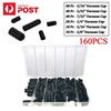 160x Rubber Carburetor & Vacuum Cap Assortment Kit Intake Vacuum Line 3/16- 3/8"