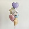 7Pcs 18" Cream Pink Heart Star Foil Balloons with Ribbon for Wedding Birthday Party Decor 5