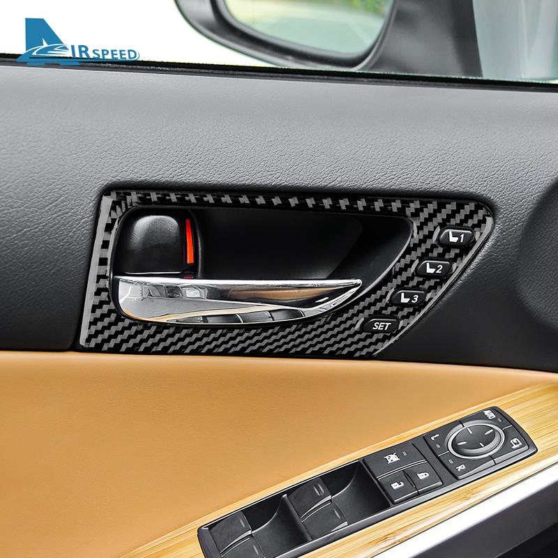 Real Soft Carbon Fiber Sticker For Lexus IS250 300 350 200T 2013 2014 2015 2016 2017 2018 Front Door Handle LHD Sticker