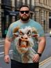 2026 funny Animal Goat 3D Print Men's T-Shirts Streetwear new Fashion Harajuku Casual Oversized O-Neck Unisex Clothes Tees Tops